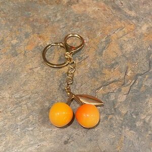 Orange and Yellow Cherry Keychain NWOT
